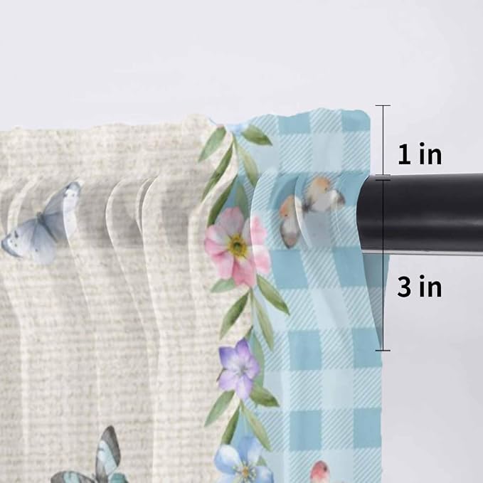 Easter Sheer Valances for Windows 42"x12", Light Filtering Kitchen Curtains - Image 7