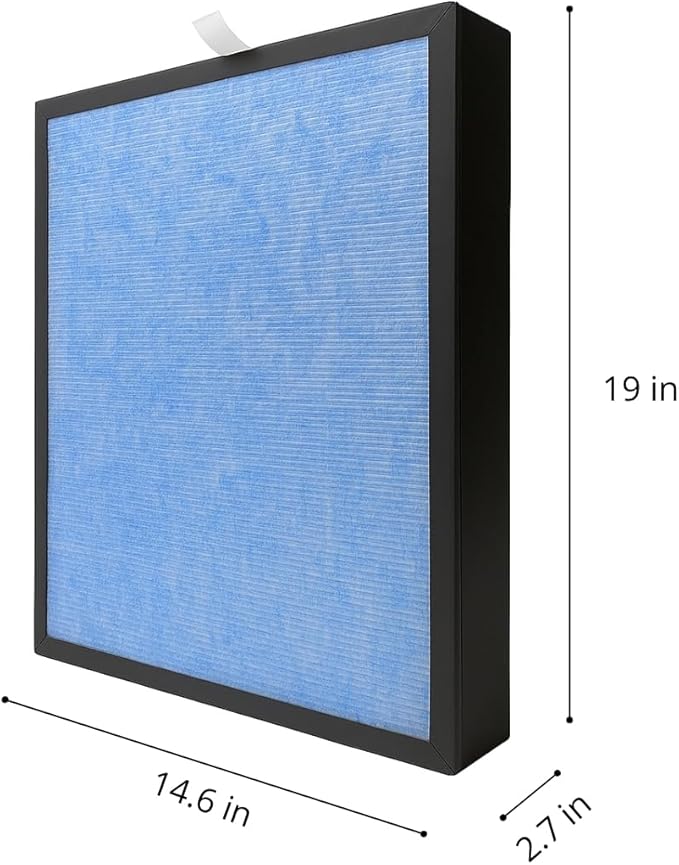 Nispira 4-in-1 True HEPA Activated Carbon Replacement Filter Compatible with HSP002 Smart 2.0 Air Purifier, 2 Packs