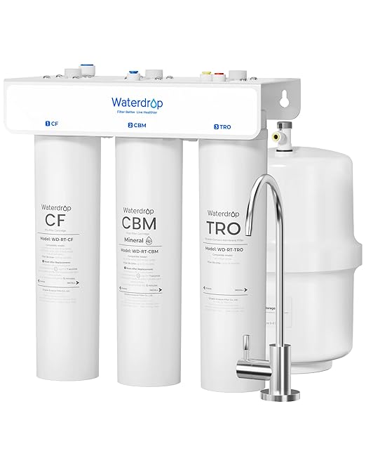 Waterdrop T3-T, 220 GPD Faster Flow, Remineralization 7-Stage Reverse Osmosis by Waterdrop