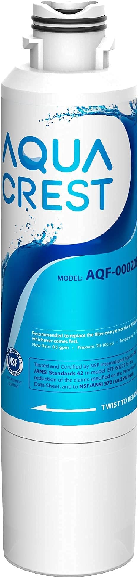AQUA CREST DA29-00020B Replacement for Samsung HAF-CIN/EXP, DA29-00020B-1, RF28HMEDBSR, RF263BEAESR, RF4287HARS, HAF-CIN, DA97-08006A-1, RF28K9380SR, RF28HFEDTSR, Refrigerator Water Filter, 1 Filter