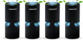 Small Ionic Air Purifier for Home & Bedroom – Silent HEPA Filter – Covers 250 Sq Ft - Free Cleaner for Pets, Hair, Smoke, Dust, Odors & Dander – Compact & Black Design - Pack of 4