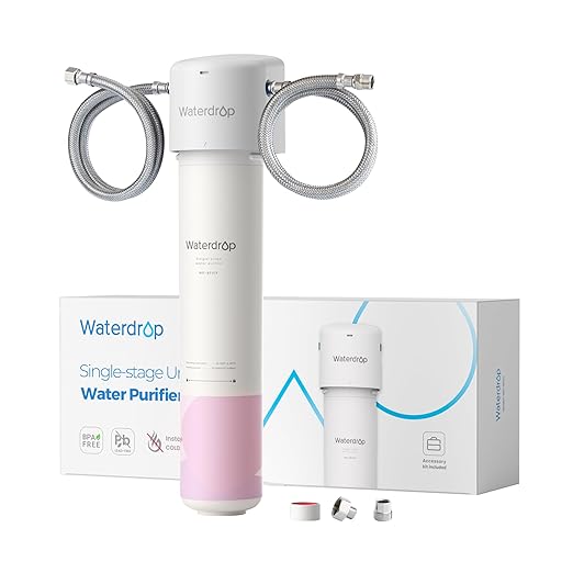 Waterdrop Water Filter for Bathroom for Face Care, Soft Water, Strontium-enriched, Reduce 99.9% of Baçtёria in Bathroom Sink Faucet, Reduces Skin Redness and Irritation, WD-BFU1