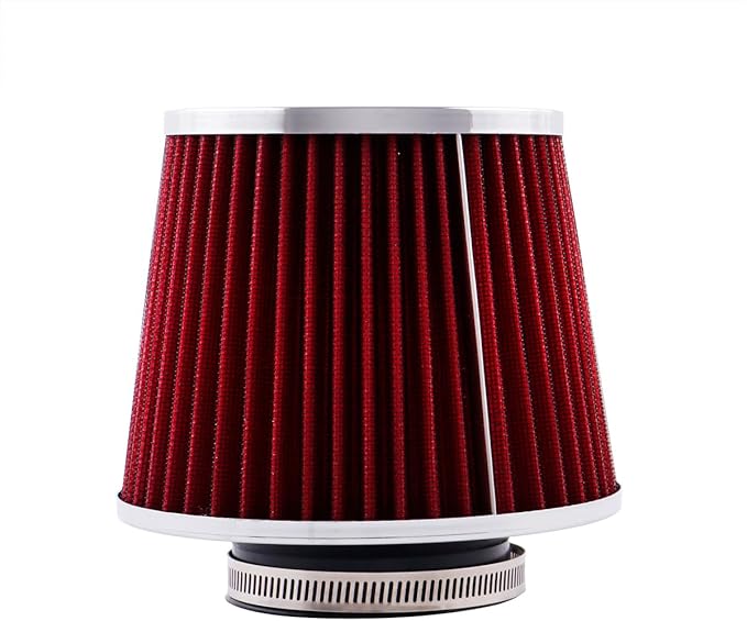 2.5"Universal Clamp-on Air Intake Filter - Washable, High-flow，Lower intake air temperature, Inlet Cold Air Cone Replacement
