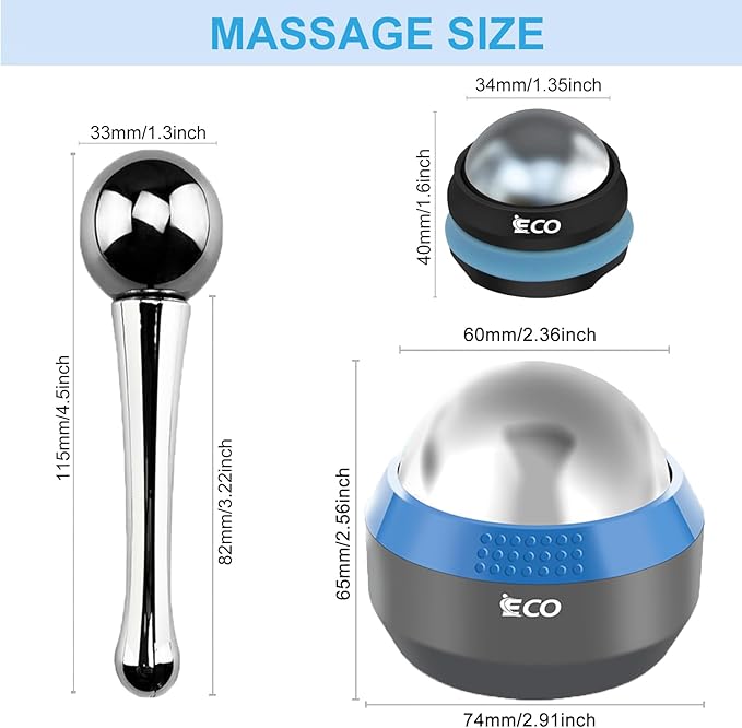 iECO Cryosphere Cold Massage Roller Ball – Ice Cold and Hot for Deep Tissue and Sore Muscle Relief of Stiffness and Stress, Body, Neck, Back, Foot, Plantar Fasciitis, Gifts for Him-FlexoryFit