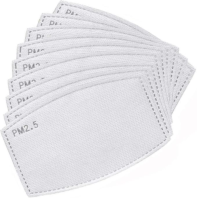 Adult PM2.5 Activated Carbon Filter Insert 5 Layers Replacement Anti Haze Face Filter Paper (5 Pieces)