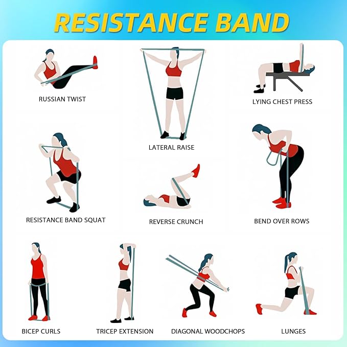 WHATAFIT Resistance Bands, Pull Up Assistance Bands, Exercise Bands, Workout Bands Set for Men and Women Home Fitness, Body Stretching, Strength Training, Physical Therapy-FlexoryFit