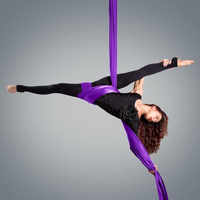 PRIOR FITNESS Aerial Silks Kit Colorful 9/15/20 Yards 40D Nylon Fabric Hammock Set With Hardware & Guide for All Levels Of Aerial Yoga Practice and Acrobatic Flying For Adults Aerial silk-FlexoryFit