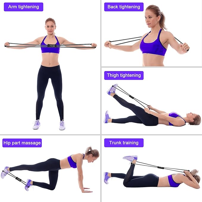 HPYGN Resistance Bands, Figure 8 Exercise Bands for Women Men, 8 Shaped Resistance Bands for Arms, Chest Expander, Yoga Gym Fitness Pulling Rope 8 Word Elastic for Exercise Muscle Training Tubing-FlexoryFit