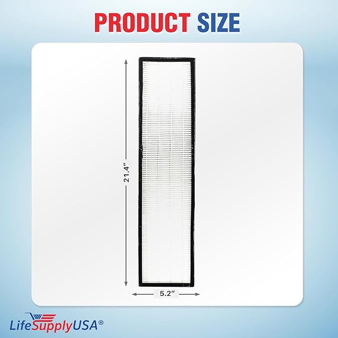 LifeSupplyUSA True HEPA Filter Replacement Compatible with GermGuardian FLT5000/FLT5111 AC5000 Series, Filter C Air Purifier (3-Pack)