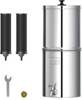 AQUA CREST Gravity Water Filter System, NSF/ANSI 42&372 Certified Black Carbon Filters, Reduce Lead and Up to 99% Chlorine, 2.25G, for Home, Camping, RVing, Off-Grid, Emergencies, AQ-TN-A