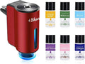 Car Air Freshener Diffuser, Smart Aromatherapy Air Outlet Clip, Long-Lasting Atomizer, Rechargeable With 6pcs Aromatherapy Oil, Red (6 Scents)