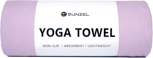 Eunzel Hot Yoga Towel Non Slip Yoga Mat Towel Non-Slip Sweat Absorbent Microfiber Towel for Hot Yoga, Pilates and Workout 72" x 26.5", Taro Purple-FlexoryFit