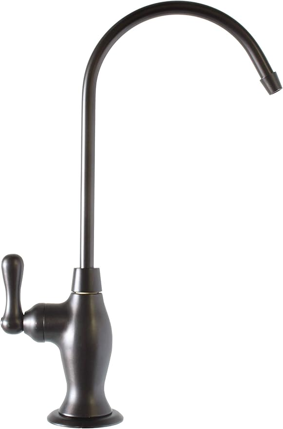 Non-airgap RO Faucet Reverse Osmosis Drinking Water Filtration System Water Dispenser Spout (Dark Oil Rubbed Bronze). Vase Style with Faucet Wrench RO-FW148. NSF Certified.