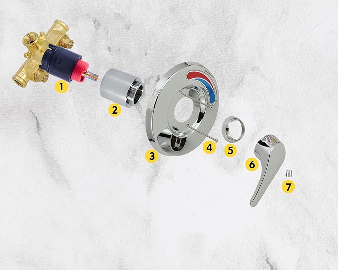 N40HLC Shower Cartridge Replacement for RK7300-CART-3P and HL-40 Shower Cartridge, 40 mm Shower Cartridge Compatible with Z-7300 Zurn Temp-Gard III Series Single Handle Tub and Shower Faucets Valve