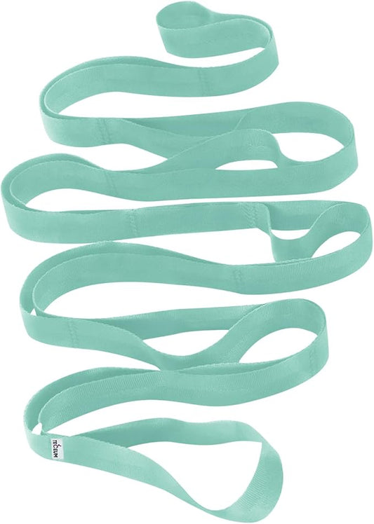 TECEUM Stretching Strap for Yoga & Physical Therapy – 10 Loops – Non-Elastic Leg Stretch Straps for Stretching, Exercising, Pilates, Post-Injury Rehabilitation for All Levels – Men & Women-FlexoryFit