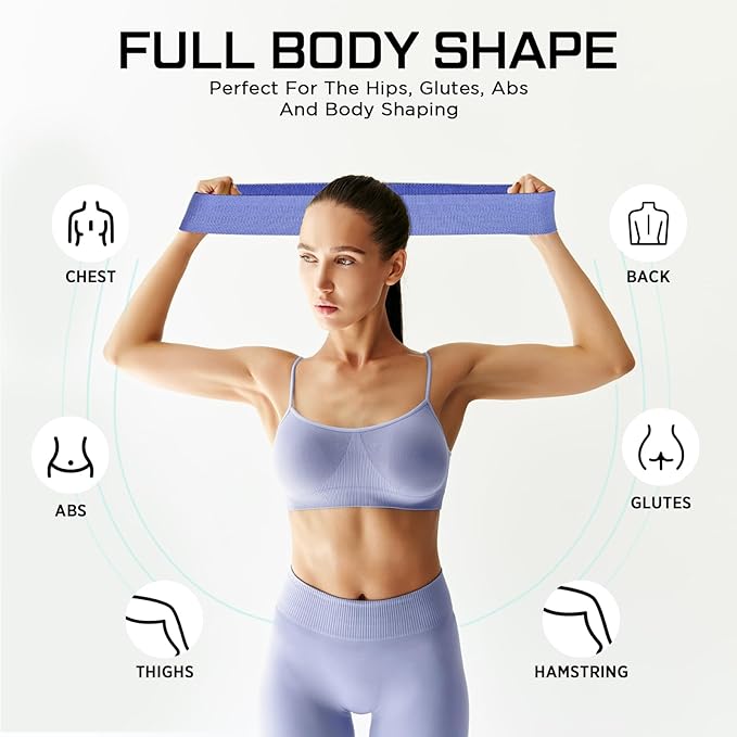 12 Pcs Fabric Resistance Bands for Working Out Booty Workout Stretch Exercise Bands Non Slip for Legs Squat Resistance Loop for Women Men Starter Butt Hip Thigh Fitness-FlexoryFit