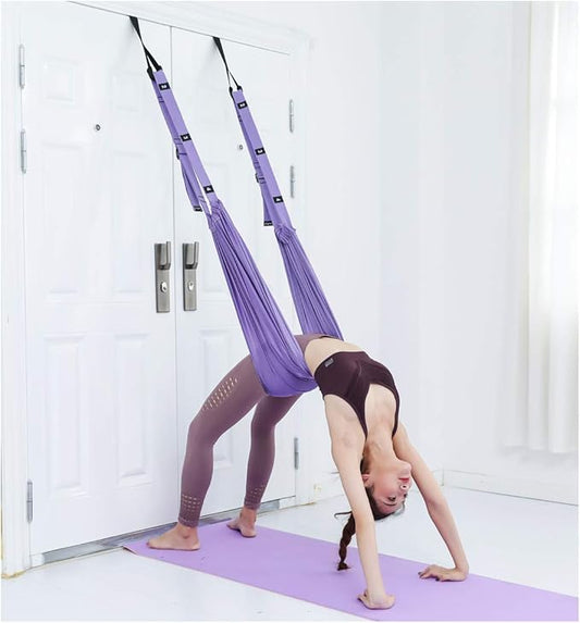 Leg Stretcher Strap, Stretching Equipment with Door Anchor Flexibility Trainer Backbend Assist for Dance Aerial Yoga Ballet Leg Stretching Exercise-FlexoryFit