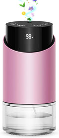 Waterless Essential Oil Diffuser Aromatherapy Scent Diffusers for Home Large Room, Car, Office, Desk, Mini Battery Operated Cordless Air Freshener, 4 Timers & 3 Mist Levels, 100ml Capacity (Pink)