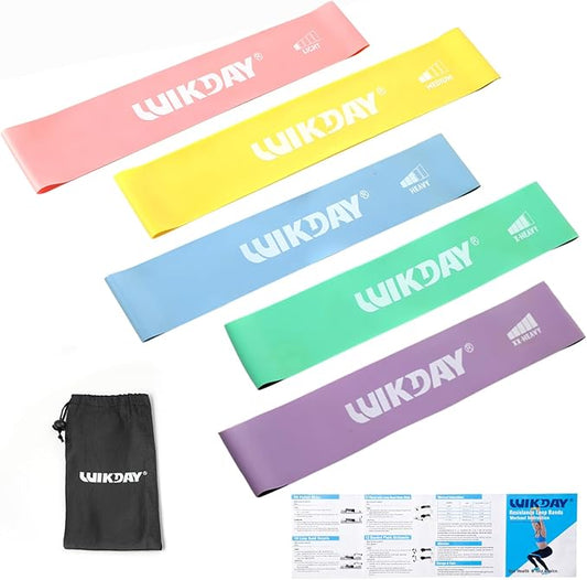 Resistance Bands for Working Out Exercise Loop Bands Workout Bands Set for Men Women Body Stretching, Crossfit Training, Home Workout, Physical Therapy, Booty Legs, Set of 5-FlexoryFit