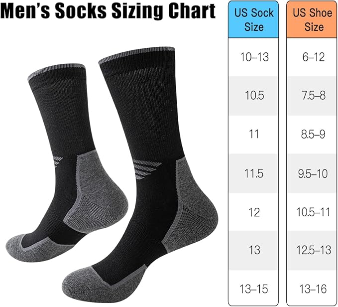 JOYNÉE 5/10 Pairs Mens Lightweight Athletic Crew Socks Cushioned Breathable Long Socks for Sports Running-FlexoryFit