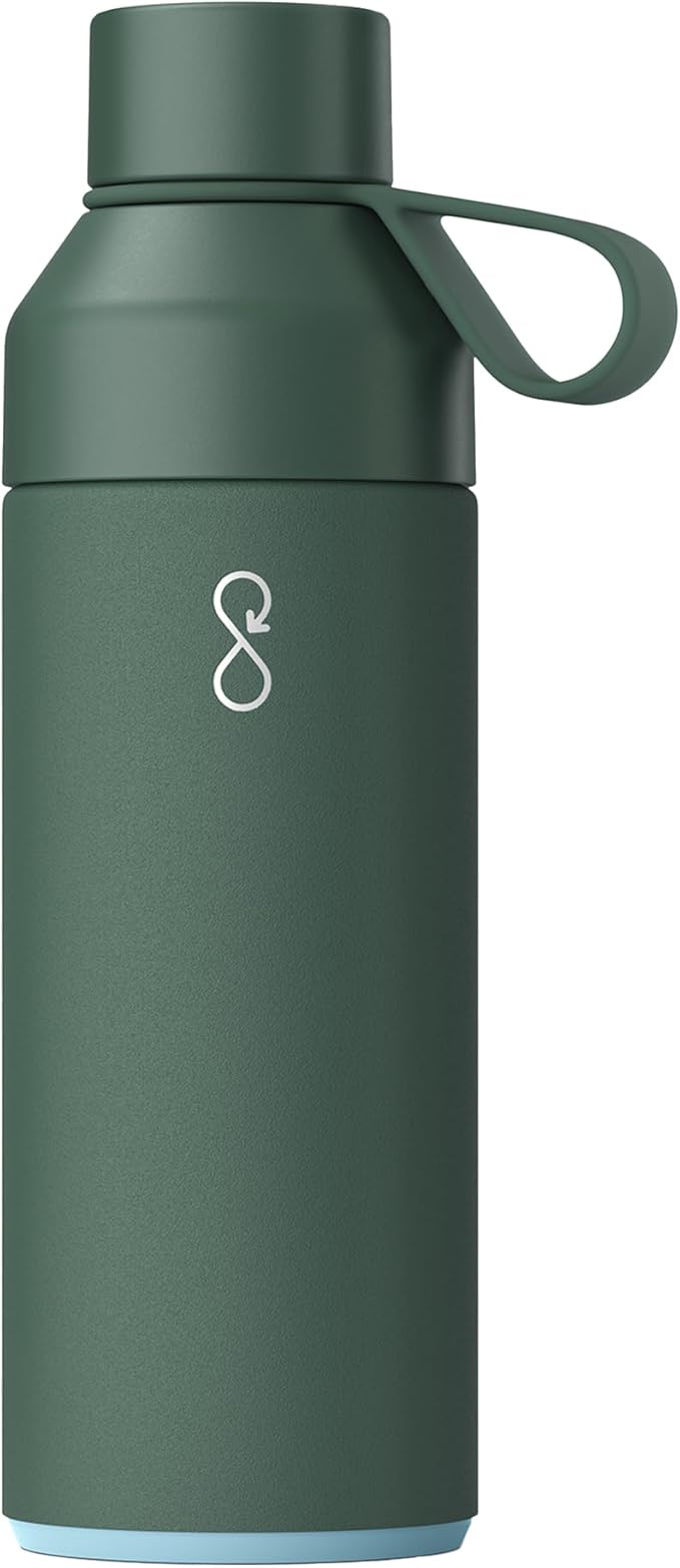 Ocean Bottle - Recycled Stainless Steel Drinks Reusable Water Bottle - Eco-Friendly & Reusable - Forest Green - 17 oz