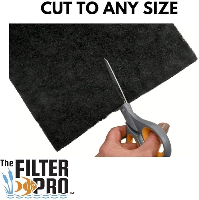 Carbon Fine Filter Media, 3/8" Thick, 12" x 120" Roll, Perfect for Aquariums, Ponds or Water Gardens, Made in USA