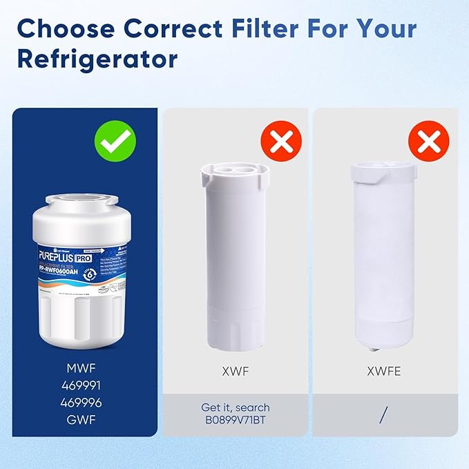 PUREPLUS NSF/ANSI 401, 53, 42 & NSF P473 Certified Replacement for HDX FMG-1, PL-100, WFC1201, PC75009, RWF1060, RWF0600A, 469991 Refrigerator Cartridge,1Pack