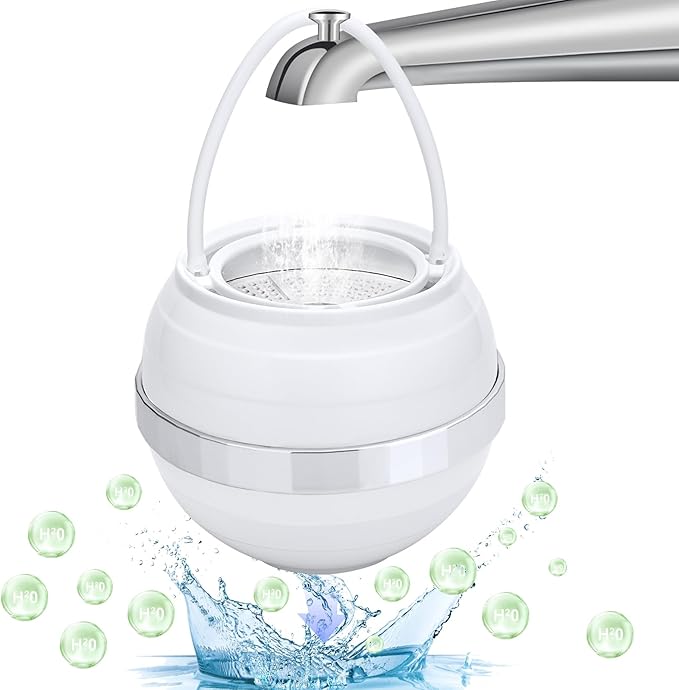 Bath Filter for Tub, Filter for Bathtub Bath Water Filter Removes Hundreds of Contaminants for Softer, Smoother Skin 2500 Gallons of Filtration, BPA Free