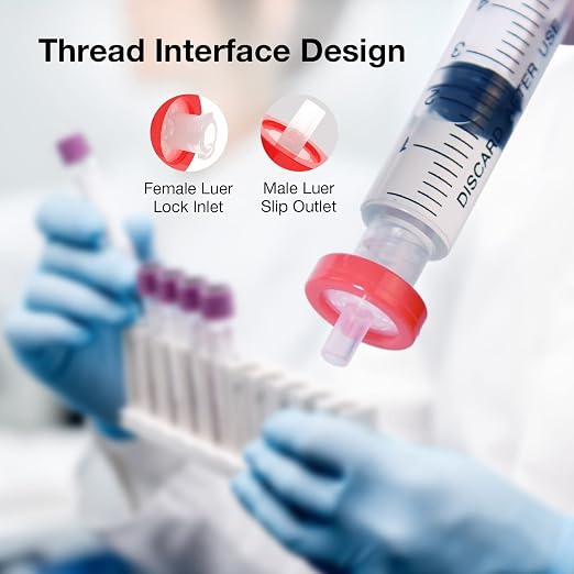 SimPure Syringe Filter PTFE Hydrophobic Membrane 200 PCS, 0.22um Pore Size - Image 5