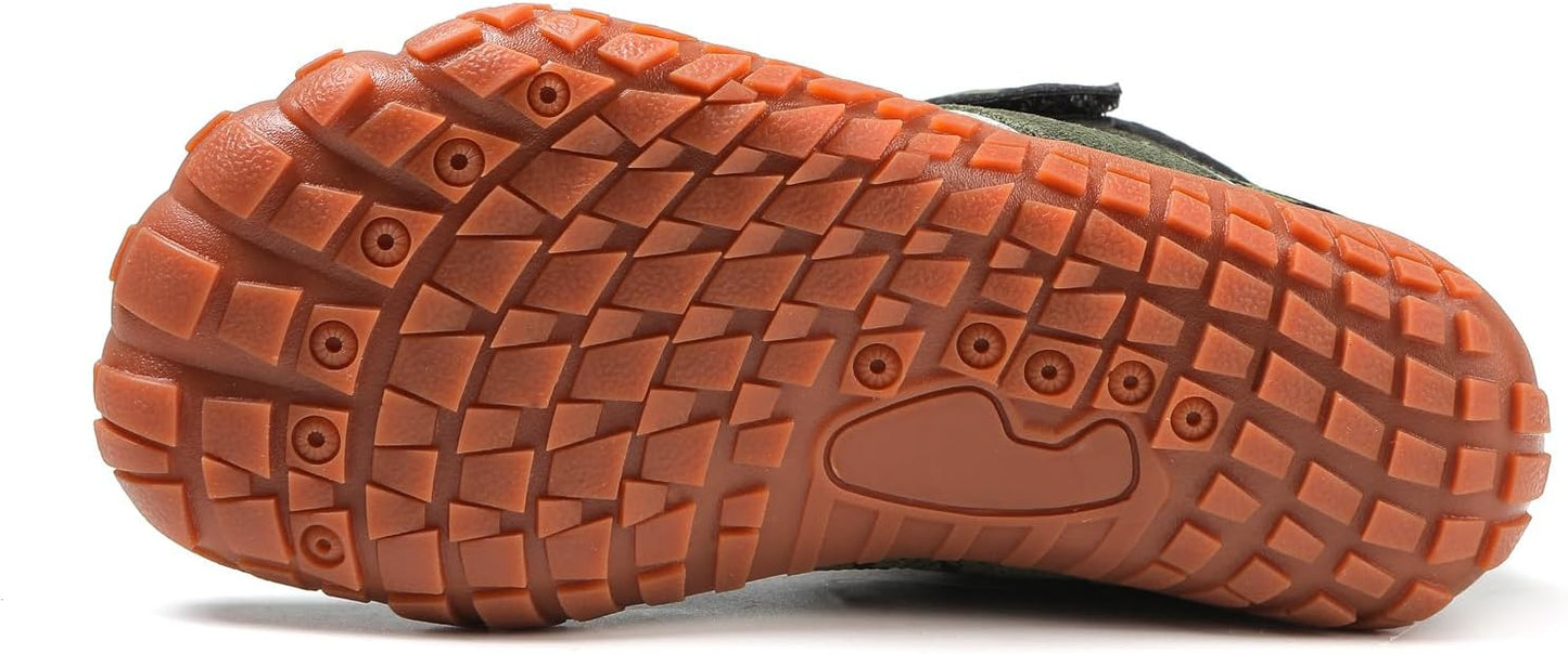KUBUA Kids High Top Barefoot Shoes Boys Girls Minimalist Sneakers Lightweight Comfort Zero Drop Shoes Toddler Little Big Kid