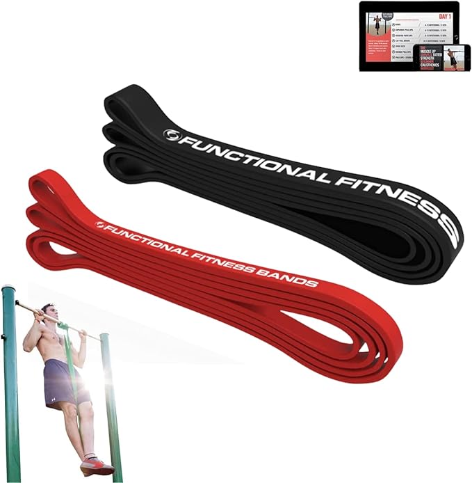 Pull Up Assist Bands Set by Functional Fitness. Heavy Duty Resistance and Assistance Training Band-FlexoryFit