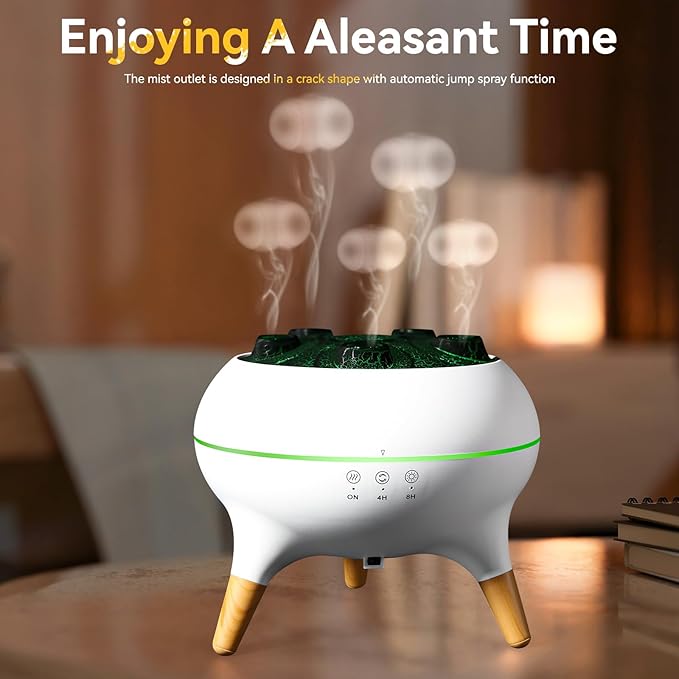 Essential Oil Diffuser 250ML, Jellyfish Mist Aromatherapy Humidifier with 7 Colors LED Lights Dynamic Sound Pickup Ultrasonic Aromatherapy Remote Control Auto-Off Timer for Bedroom Office Yoga Hotel