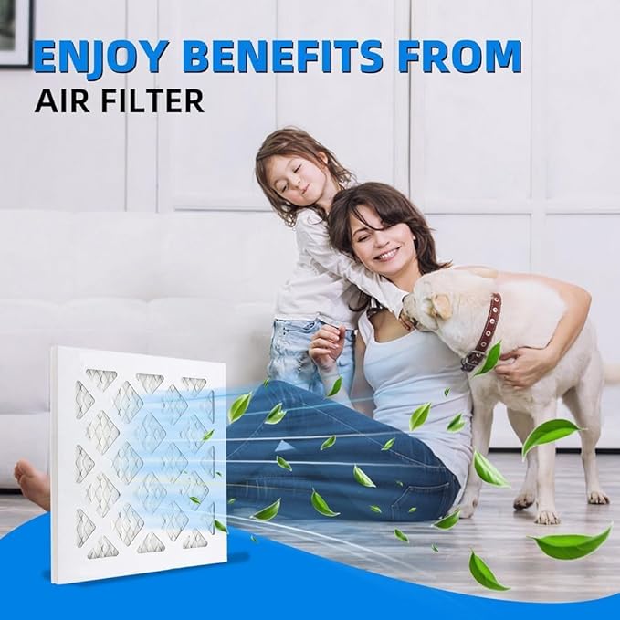 (8 Pack) 20x22x1 Furnace Air Filters, MPR 1900 & FPR 10, MERV 13 Pleated Air Filter (Actual Size: 19 3/4"x21 3/4"x3/4")