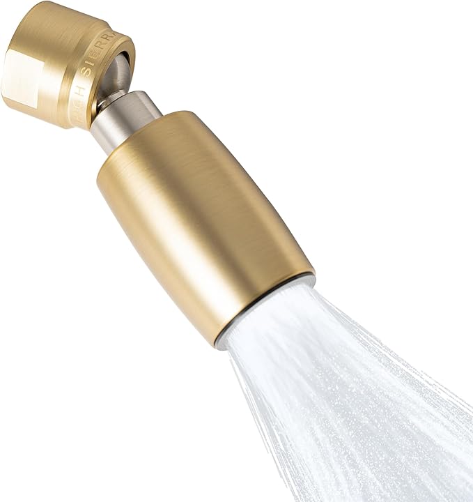 High Sierra Showerheads® - CLASSIC™ Solid Metal 2.0 GPM Award Winning, High Pressure Shower Head, Patented Nozzle Never Clogs - Brushed Gold Finish