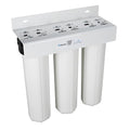 Home Master Whole House Three Stage Water Filtration System with Fine Sediment, Iron and Carbon, Blue