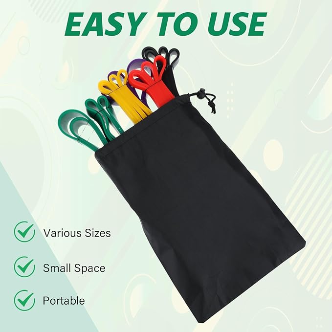 Pull Up Assist Bands with 5 Size, Resistance Band, Loop Power Exercise Band, for Home Gym Fitness, Stretching, Physical Therapy & Training-FlexoryFit