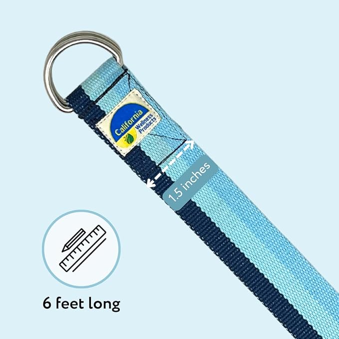 California Yoga Strap | Yoga Belt with Safe Adjustable D-Ring Buckle for Pilates | Stretching Strap | Exercise Bands | Physical Therapy | Improves Sitting Posture-FlexoryFit
