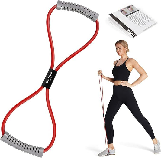 Resistance Band Figure 8 Exercise Cord, Fitness Resistance Bands with Handles, Exercise Tube Band for Arm and Shoulder Stretch-FlexoryFit