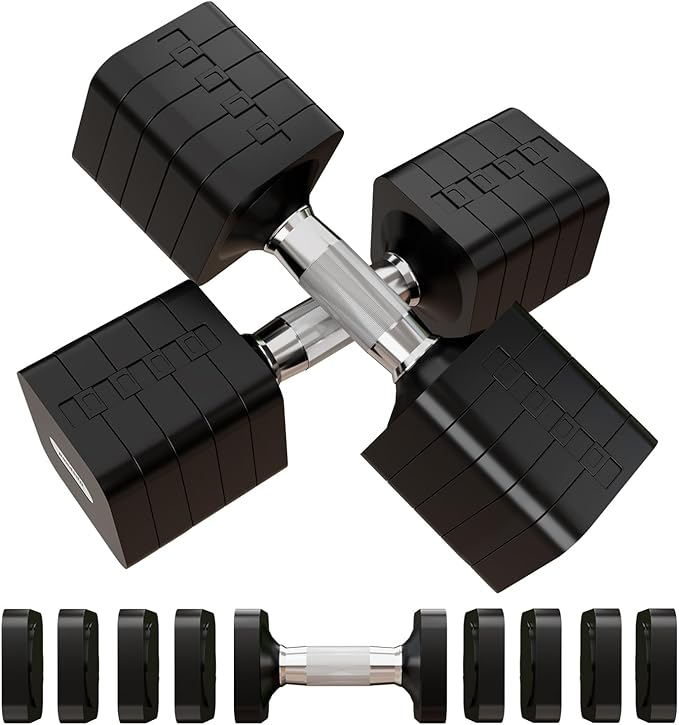 15LB 20LB 50LB Adjustable Dumbbell Set Free Weights Dumbbells Set for Women Men Hand Weights Sets Adjust Dumbbell Weight Sets for Home Gym Exercise Workout Strength Training Equipments-FlexoryFit