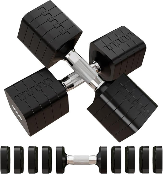 15LB 20LB 50LB Adjustable Dumbbell Set Free Weights Dumbbells Set for Women Men Hand Weights Sets Adjust Dumbbell Weight Sets for Home Gym Exercise Workout Strength Training Equipments-FlexoryFit