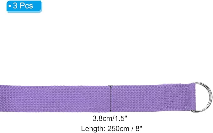 PATIKIL Yoga Strap for Stretching Cotton Yoga Belt with Adjustable Metal D-Ring Buckle Stretch Band for Fitness Pilates-FlexoryFit