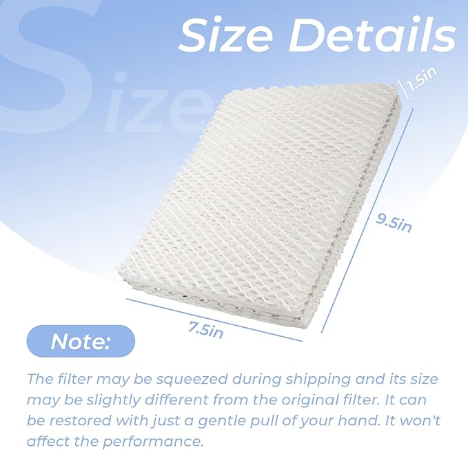ANTOBLE 4 Pack MD1-0002 Replacement Humidifier Wick Humidifier Filters Compatible with Vornado MD1-0001 MD1-0002 MD1-1002 EVAP1 EVAP3 EVAP40 EVAP50 Humidifier