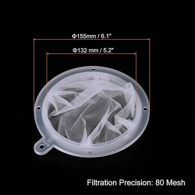 PATIKIL 6.1" O.D. Food Filter Strainer, 80 Mesh Kitchen Mesh Filters Strainers Fine Mesh Sieve for Juice, Coffee, Soy Milk Filtration, White