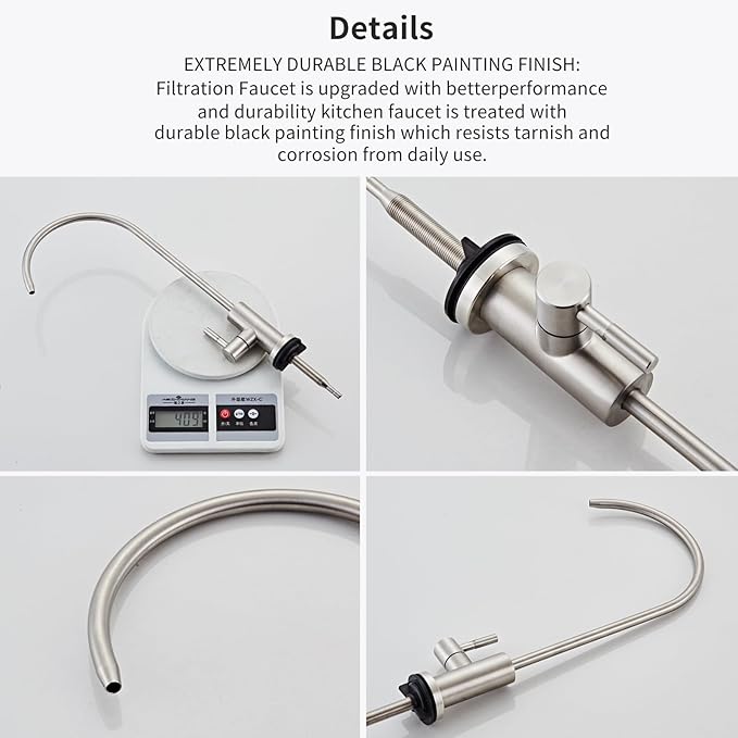 Drinking Water Faucet - Stainless Steel 304, Fits Most RO Units or Water Filtration Systems, Non-Air Gap