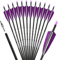 ZSHJGJR 30 Inch Archery Carbon Arrows Hunting Arrows with 4” Turkey Feather Target Practice Arrows Spine 500 for Compound & Recurve &Traditional Bow 6/12pcs