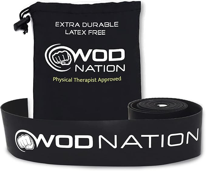 WOD Nation Muscle Floss Bands Recovery Band for Tack and Flossing Sore Muscles and Increasing Mobility : Stretch Band Includes Carrying Case-FlexoryFit
