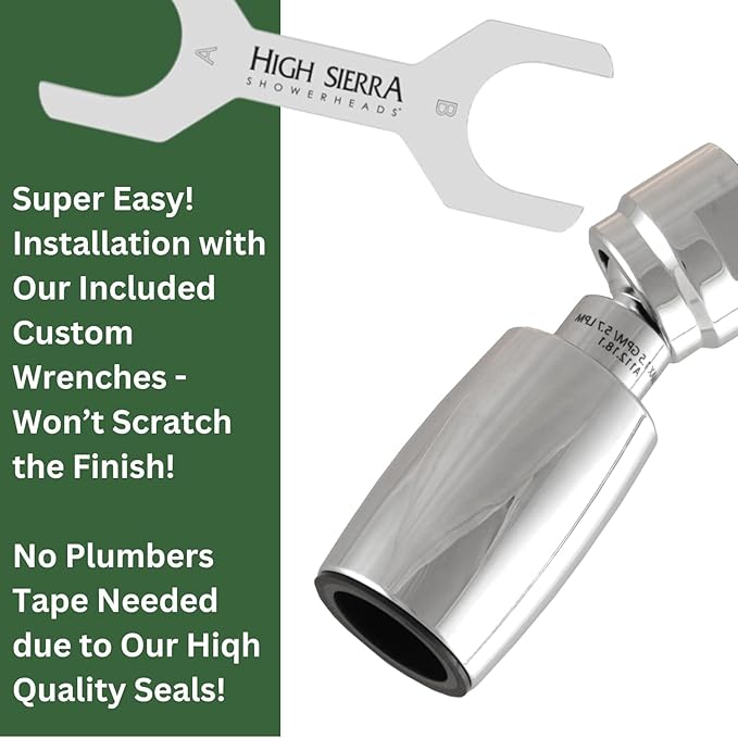 High Sierra Showerheads® - CLASSIC™ Solid Metal 1.25 GPM Award Winning, Ultra Low Flow Shower Head, Patented Nozzle Never Clogs - Matte Black Finish