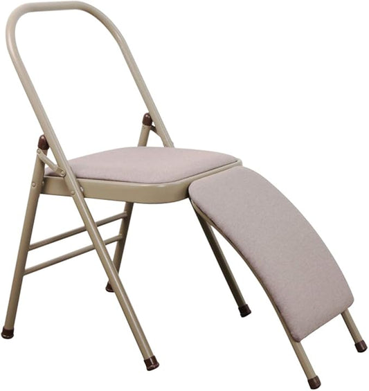 INNOLIFE Yoga Auxiliary Chair with Lumbar Back Support for Iyengar Foldable Balance Training (Grey)-FlexoryFit
