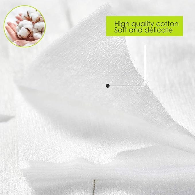 1000 PCS Thin Makeup Facial Cotton Pads, Square Makeup Remover Cotton Pads, Facial Eye Lip Nail Polish Makeup Remover, Non-Woven Cotton, Lint Free-FlexoryFit