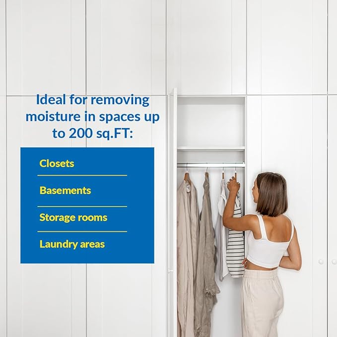 HUMYDRY® - Pack of 12 Hanging Dehumidifier Bags - Moisture Absorbers - 15.9 oz - Lavender and Cedar Scent - For Spaces Up to 200 sq. FT